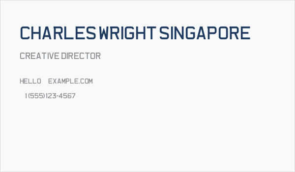 Charles Wright Singapore Business Card