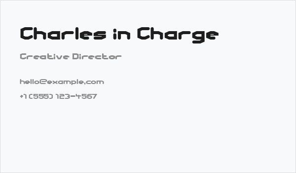 Charles in Charge Business Card