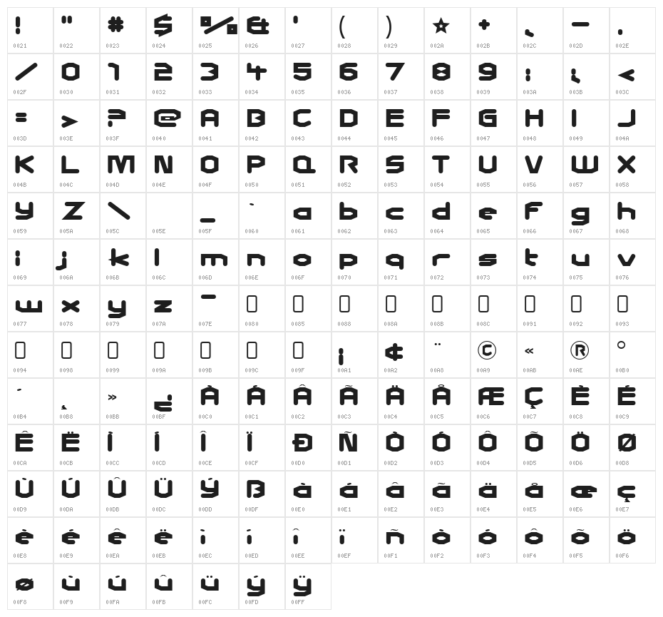 CharlesinCharge-Regular Character Map