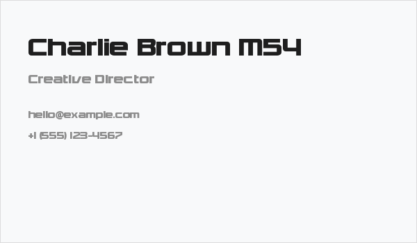 Charlie Brown M54 Business Card