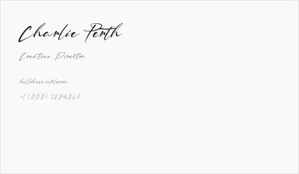 Charlie Perth Business Card