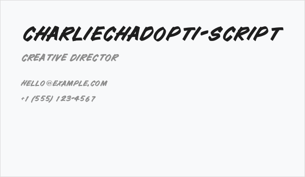 CharlieChadOpti-Script Business Card