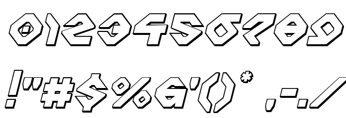 Charlie's Angles 3D Italic Font OTHER CHARS