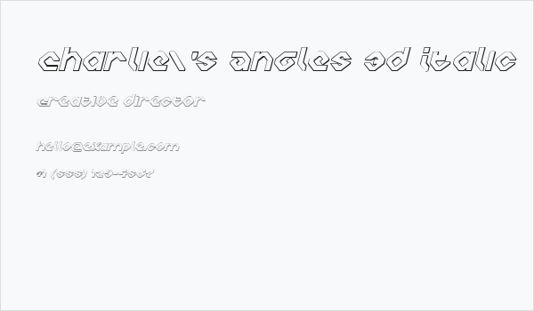 Charlie's Angles 3D Italic Business Card