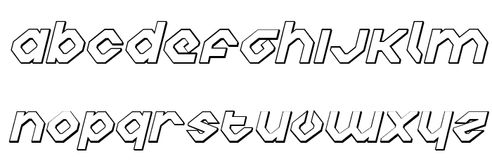 Charlie's Angles 3D Italic Font LOWERCASE