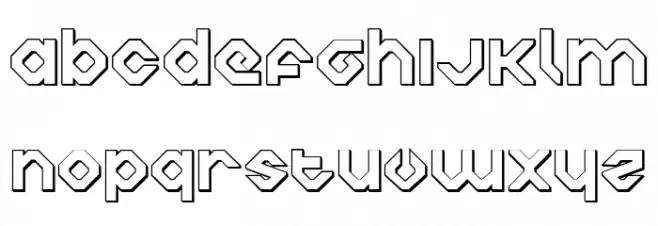 Charlie's Angles 3D Schriftart Kleinbuchstaben