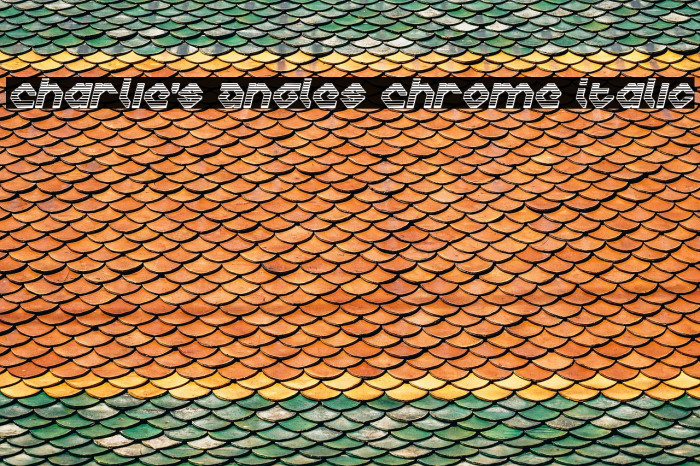 Charlie's Angles Chrome Italic Font examples