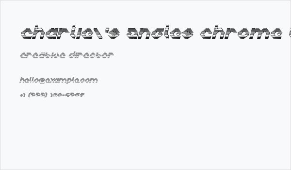 Charlie's Angles Chrome Italic Business Card