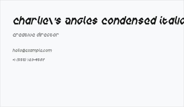 Charlie's Angles Condensed Italic Business Card