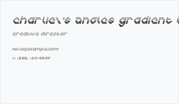 Charlie's Angles Gradient Italic Business Card