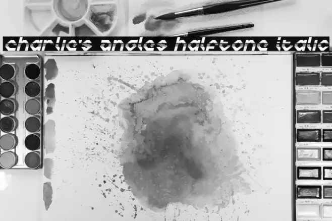 Charlie's Angles Halftone Italic خط examples