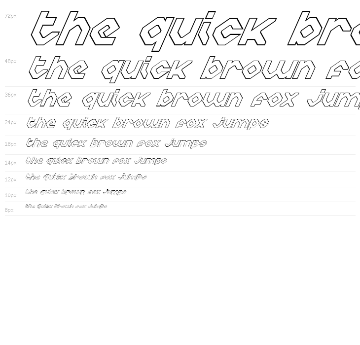 Charlie's Angles Italic Outline Waterfall