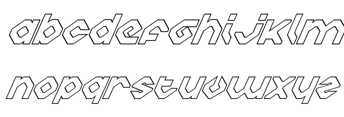 Charlie's Angles Italic Outline Font LOWERCASE