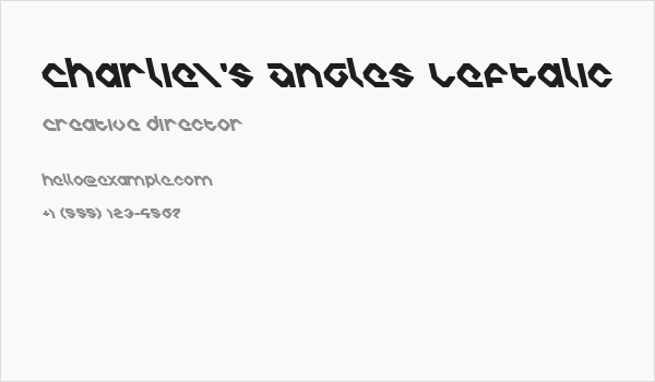 Charlie's Angles Leftalic Business Card