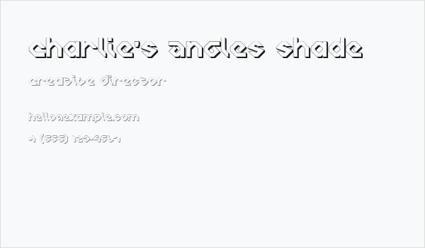 Charlie's Angles Shade Business Card