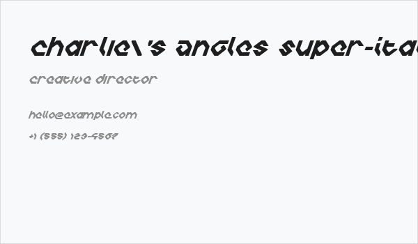 Charlie's Angles Super-Italic Business Card