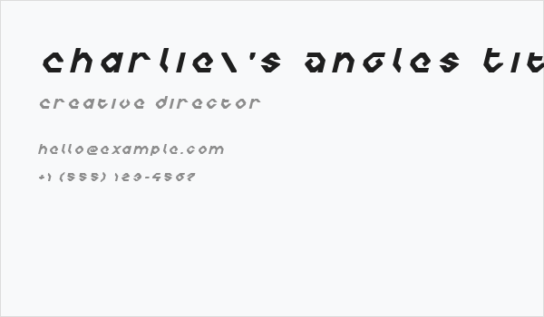 Charlie's Angles Title Italic Business Card