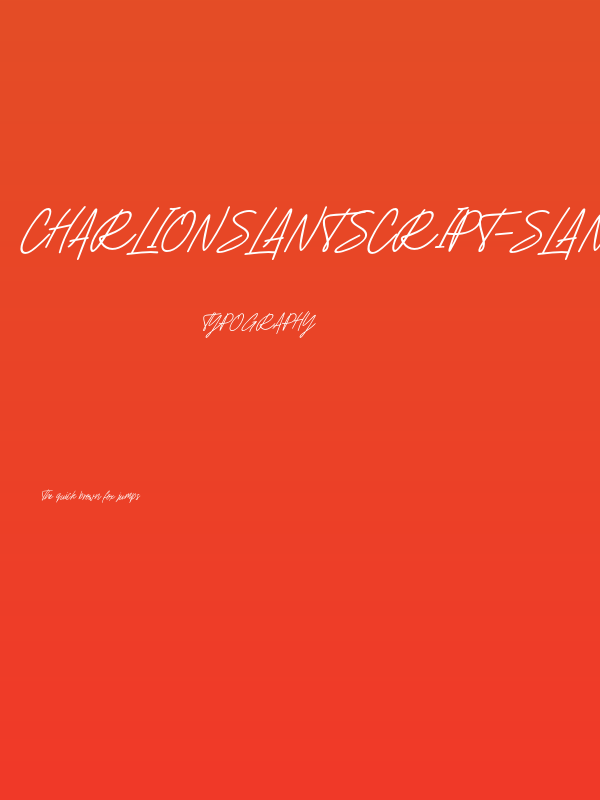 CharlionSlantScript-slant Poster