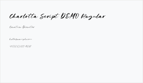 Charlotta Script DEMO Regular Business Card