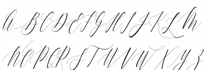 Charlotte Calligraphy Slant Caratteri MAIUSCOLE