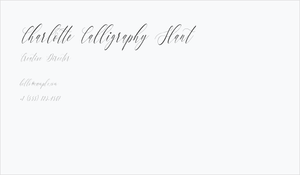 Charlotte Calligraphy Slant Business Card