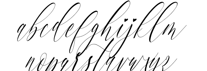 Charlotte Calligraphy Slant Font LOWERCASE