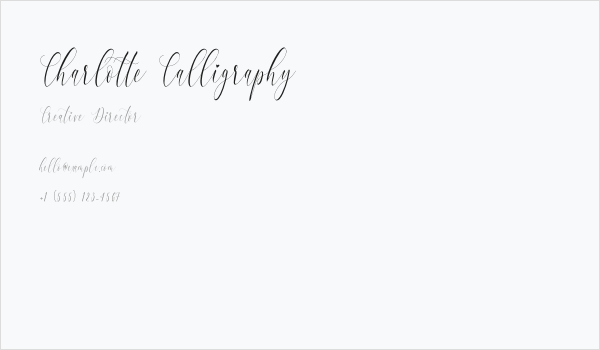 Charlotte Calligraphy Business Card