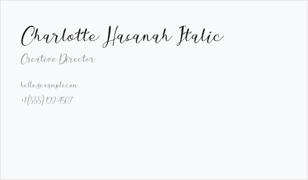 Charlotte Hasanah Italic Business Card