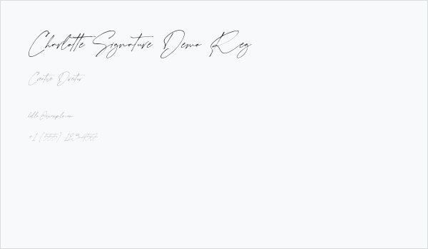 Charlotte Signature Demo Reg Business Card