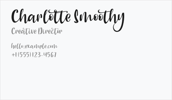 Charlotte Smoothy Business Card