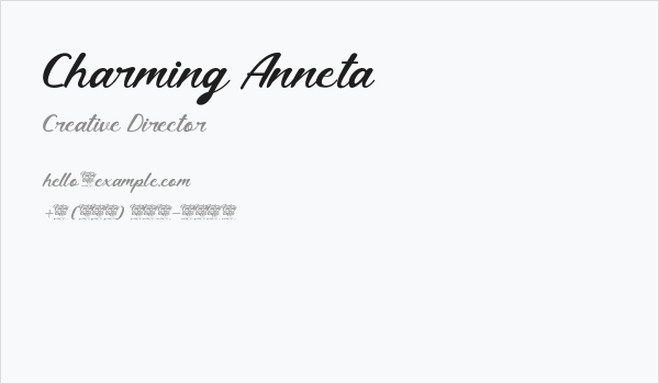 Charming Anneta Business Card