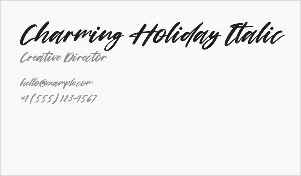 Charming Holiday Italic Business Card