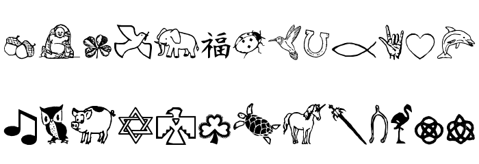 CharmingSymbols Schriftart Kleinbuchstaben