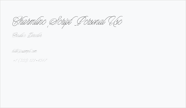 Charmline Script Personal Use Business Card