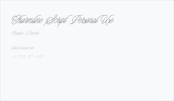 Charmline Script Personal Use Business Card