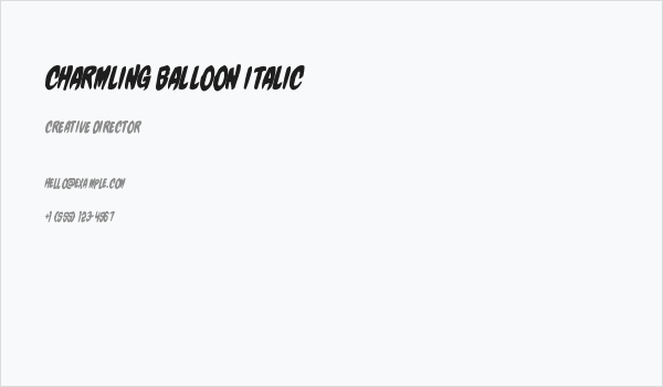Charmling Balloon Italic Business Card