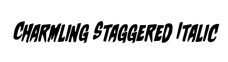 Charmling Staggered Italic  les polices de caractères gratuit tlcharger