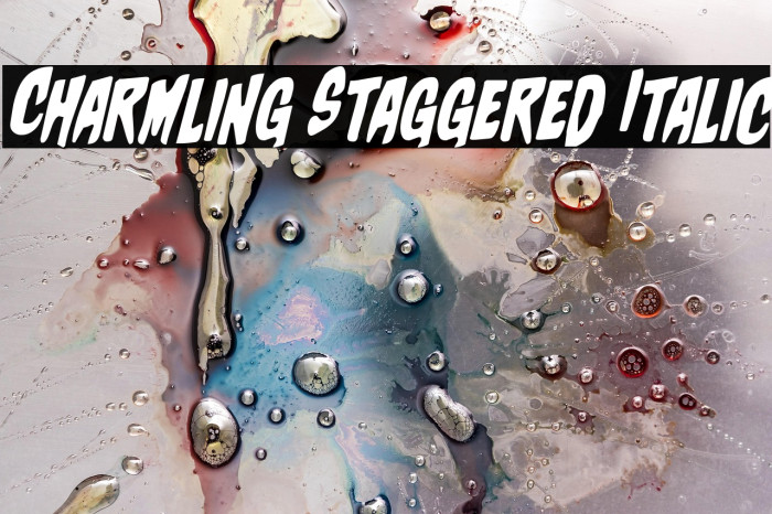 Charmling Staggered Italic Example 3