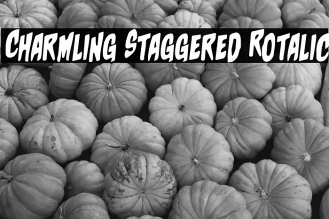 Charmling Staggered Rotalic Font examples
