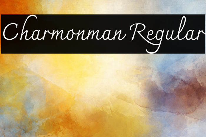 Charmonman Regular Caratteri examples