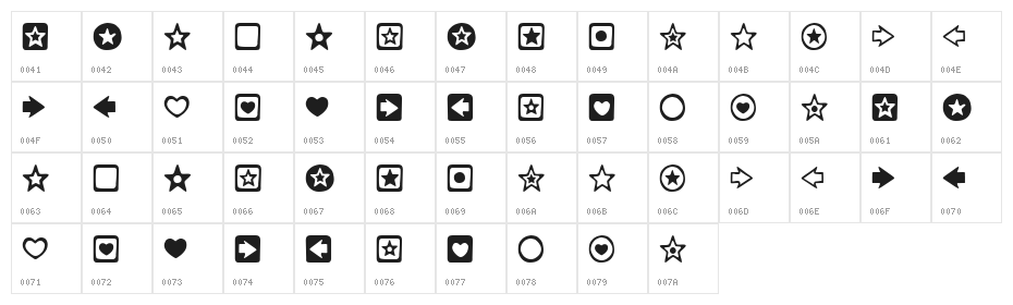 Charms BV Character Map