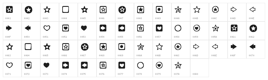 Charms Character Map