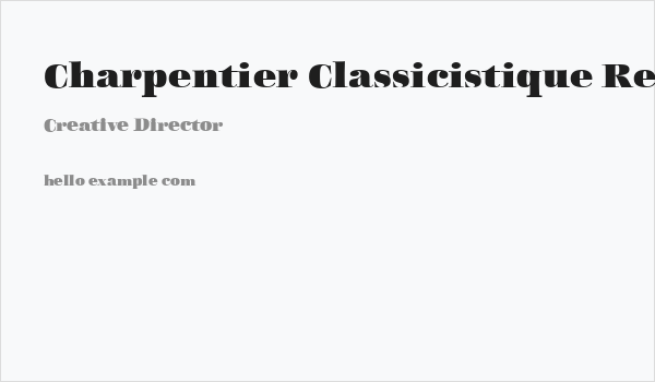 Charpentier Classicistique Reduced Black Business Card