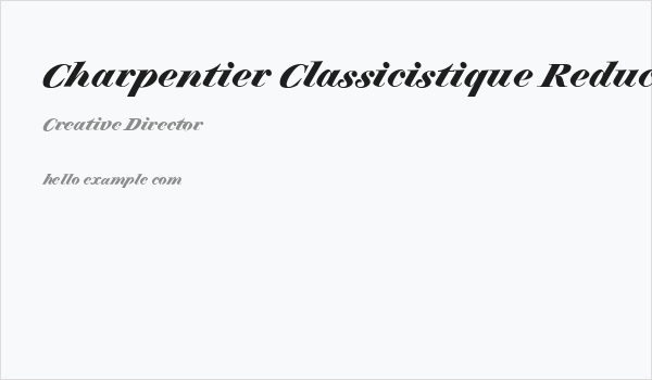 Charpentier Classicistique Reduced Bold Italic Business Card