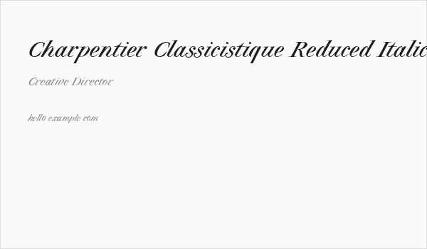 Charpentier Classicistique Reduced Italic Business Card