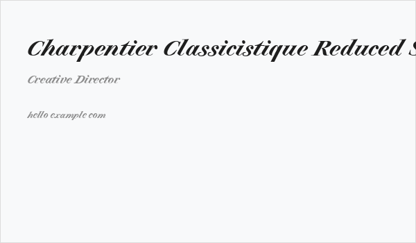 Charpentier Classicistique Reduced Semibold Italic Business Card