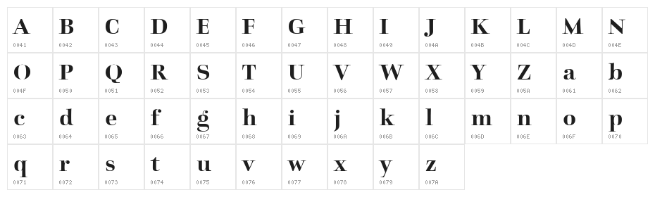 Charpentier Classicistique Reduced Semibold Character Map