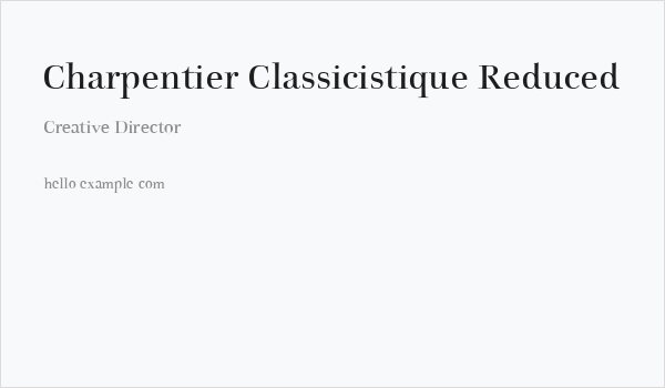 Charpentier Classicistique Reduced Business Card