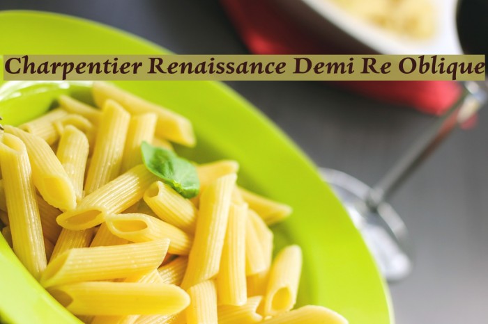 Charpentier Renaissance Demi Re Oblique Font examples