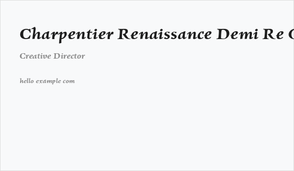 Charpentier Renaissance Demi Re Oblique Business Card